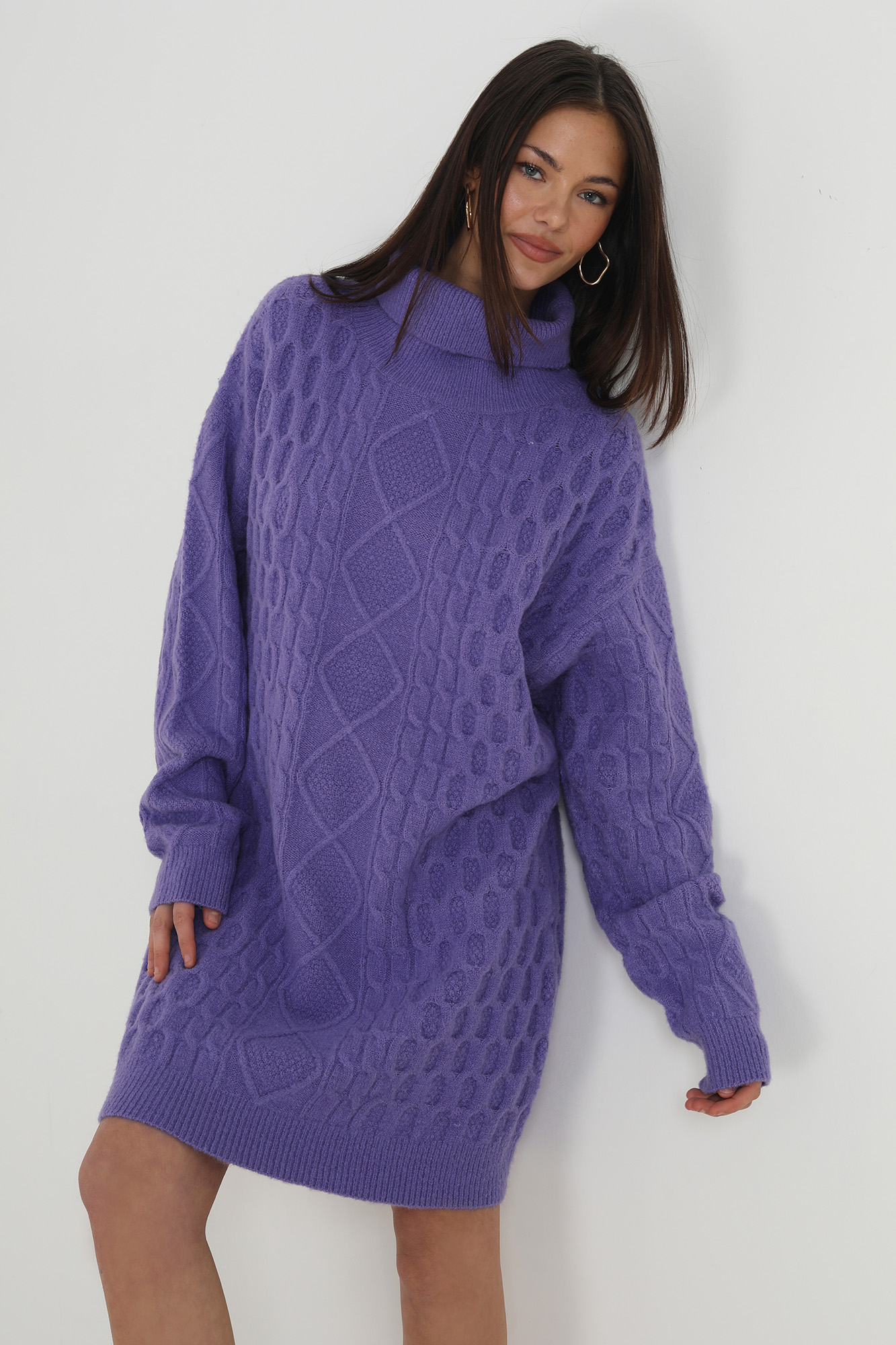 Vestido de malha trançada