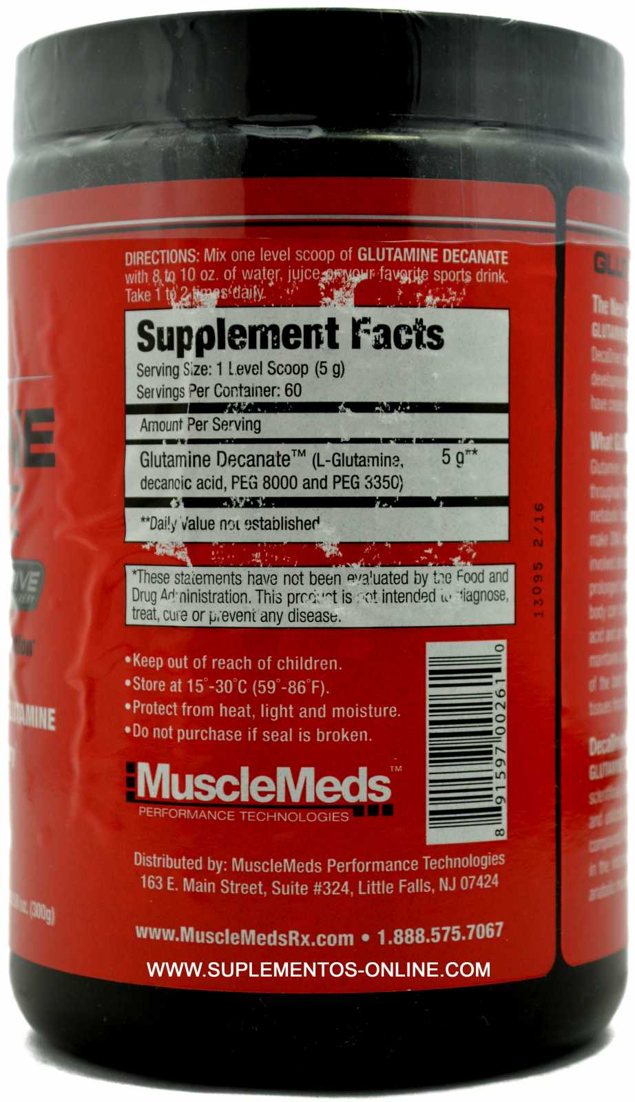 MuscleMeds Glutamina Decanato 300g