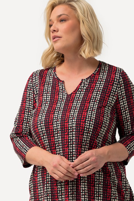 Longshirt, A-Linie, Tunika-Ausschnitt, 3/4-Arm