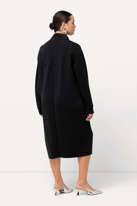 Sweatkleid, Saumschlitz, Stehkragen, Langarm