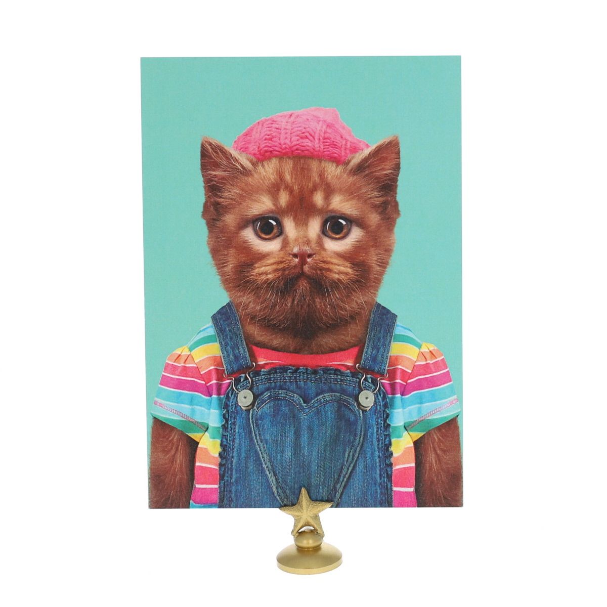 Carte chat en salopette Lagom Design