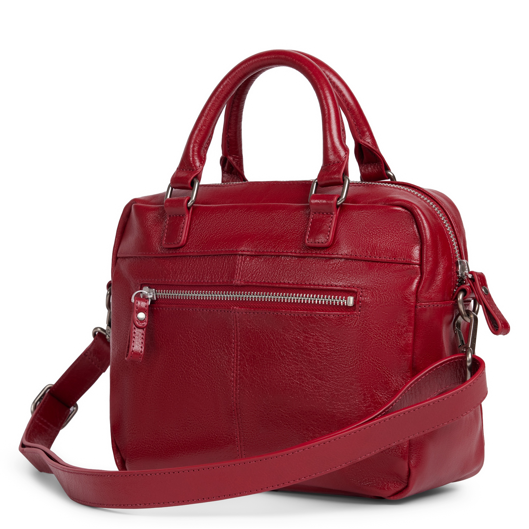 MINI MACY - Sac à main multipoches en cuir | Rouge