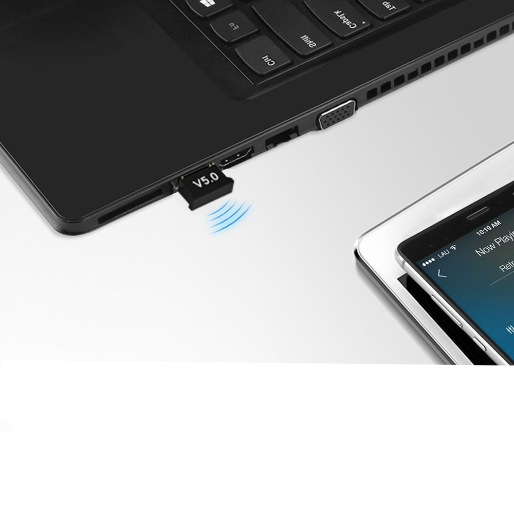 USB Dongle Bluetooth 5.0 Receiver Transmitter Wireless Konverter USB Adapter - Schwarz