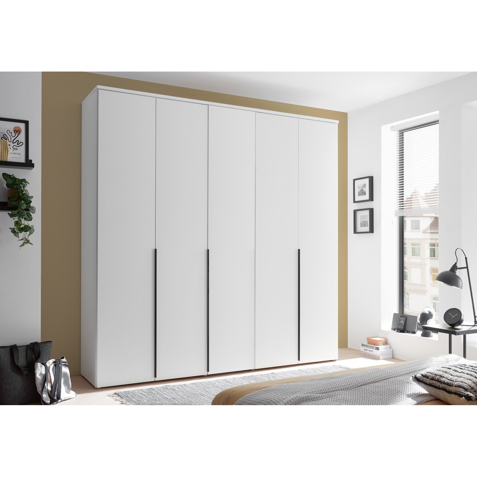 Drehtürenschrank Kevo Dekor 225 x 225 x 52 cm weiss