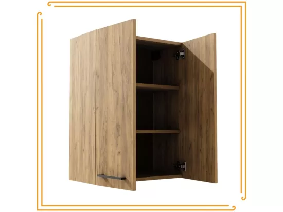 Armoire de salle de bain suspendue 60 cm au-dessus du lavabo étagères chêne noir Craft