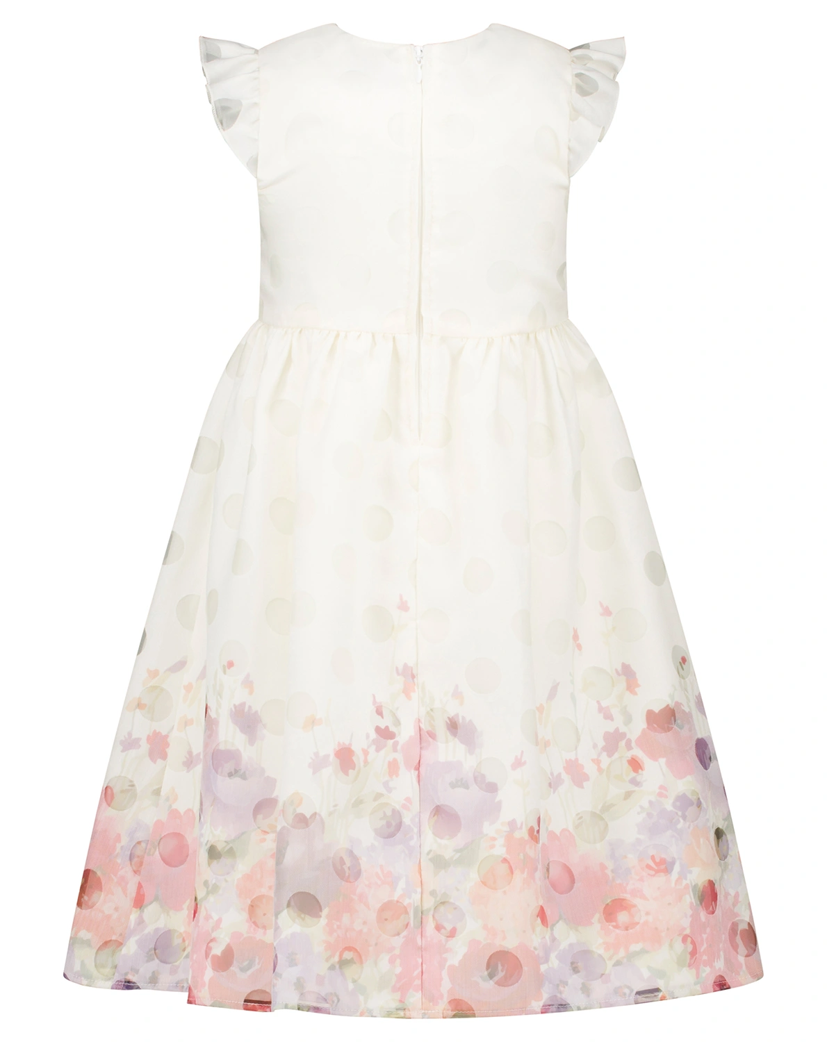 Kurzarmkleid FLOWER & DOTS in off white