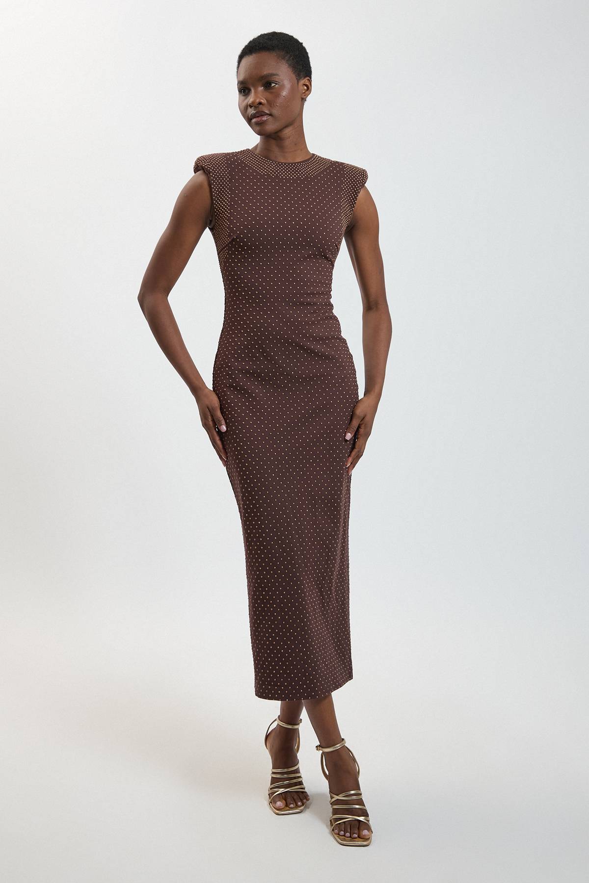 KarenMillen Robe Midi En Jersey Ponte Ornée De Strass