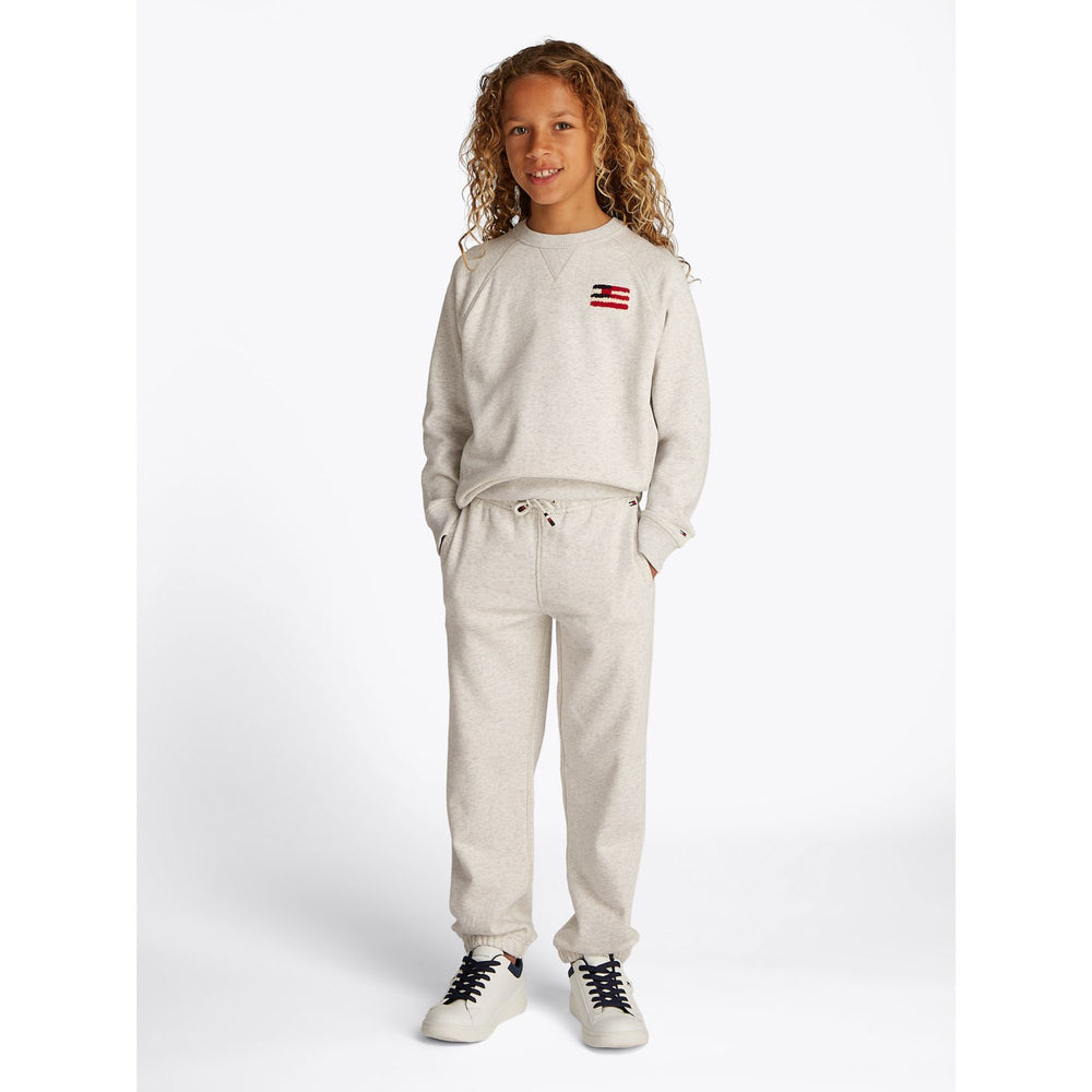 Køb Tommy Hilfiger Snow White Heather Flag Relaxed Sweatshirt