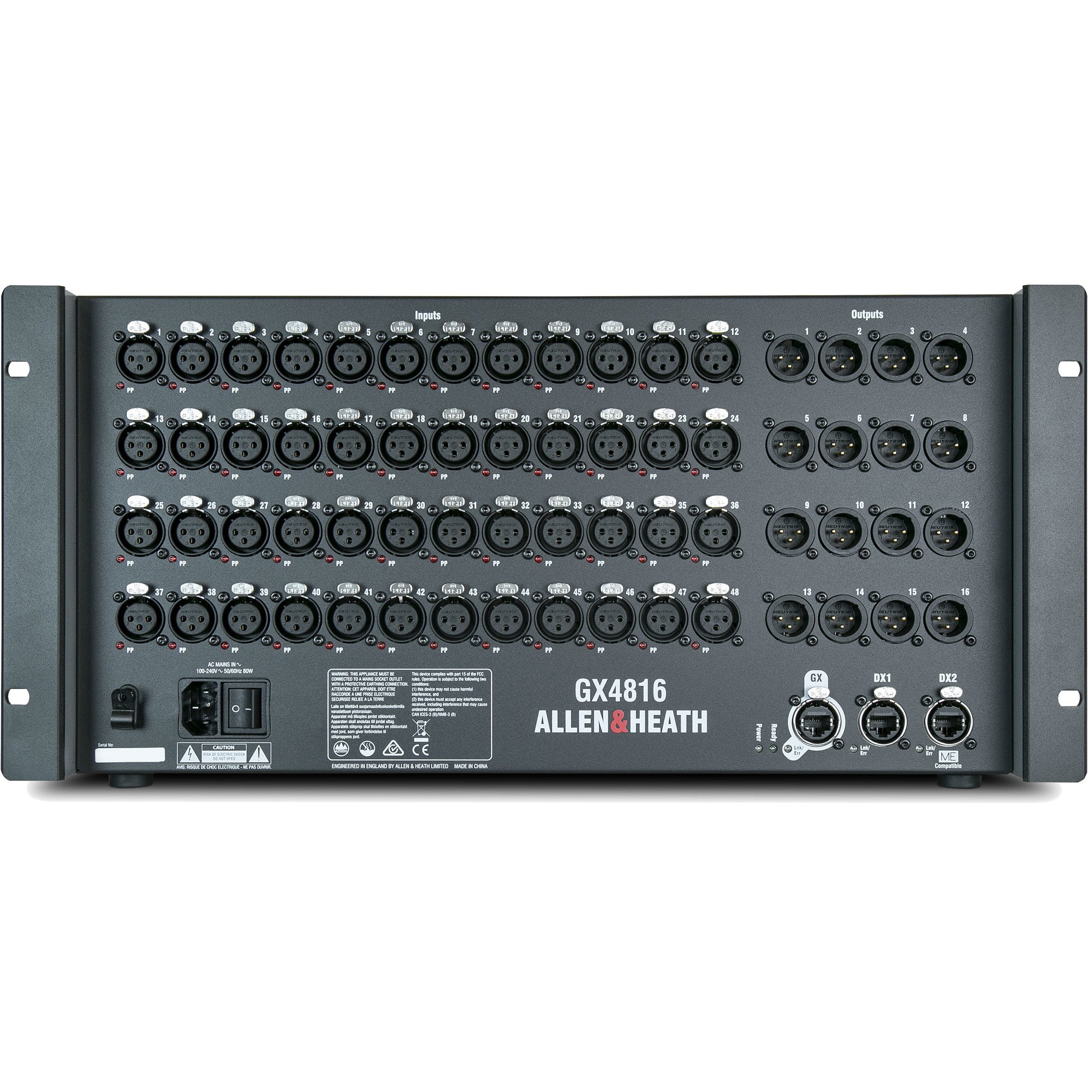 Allen & Heath GX4816 48/16 audio rack voor dLive, SQ en Avantis