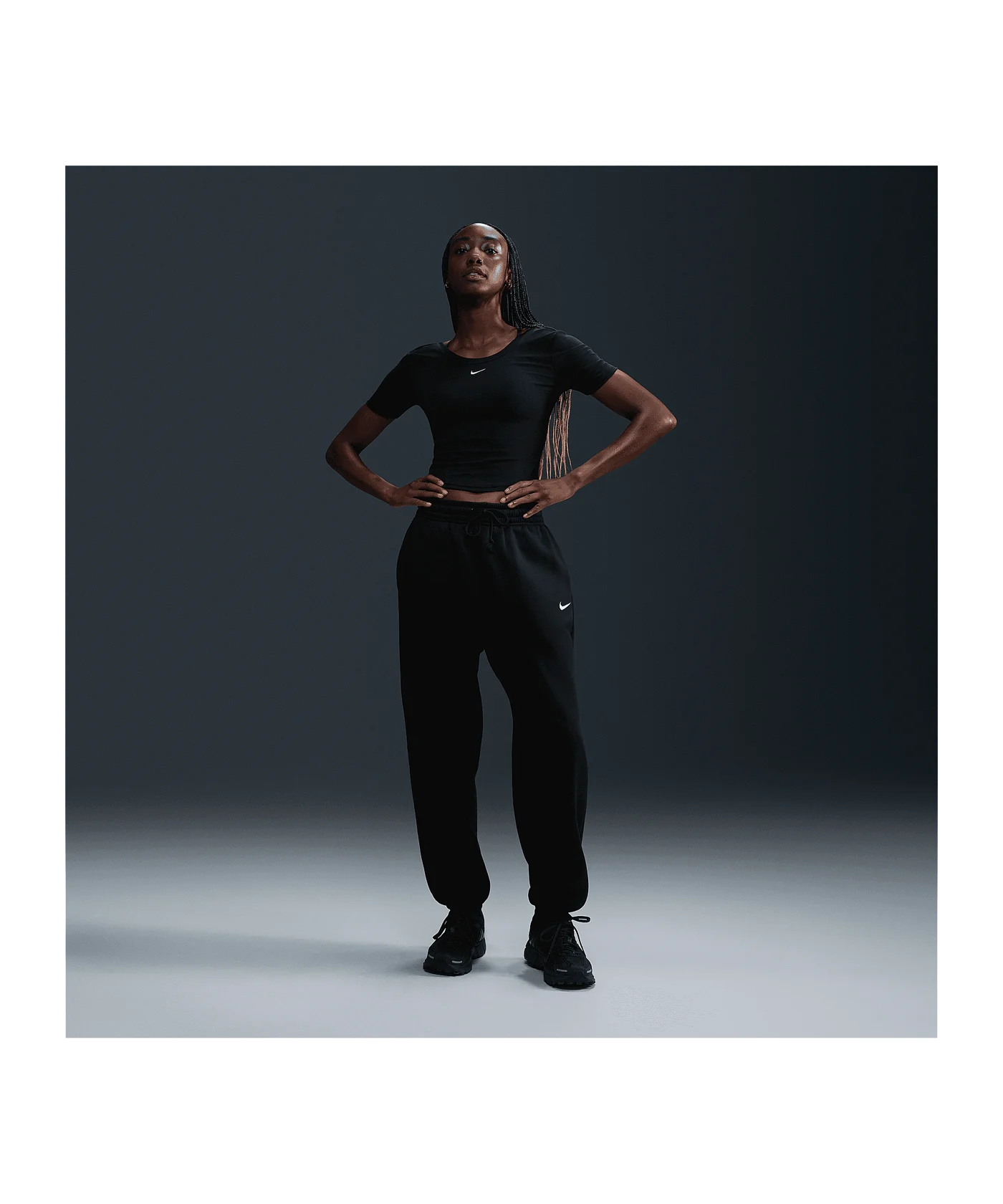 Nike Phoenix 2 Fleece Hose Damen Schwarz F010
