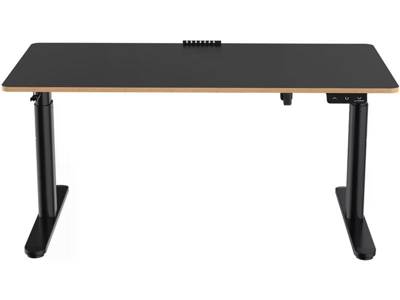 Ultradesk Gaming Tisch Pulsar Schwarz Höhenverstellbarer Gaming-Tisch für bis zu zwei Monitore