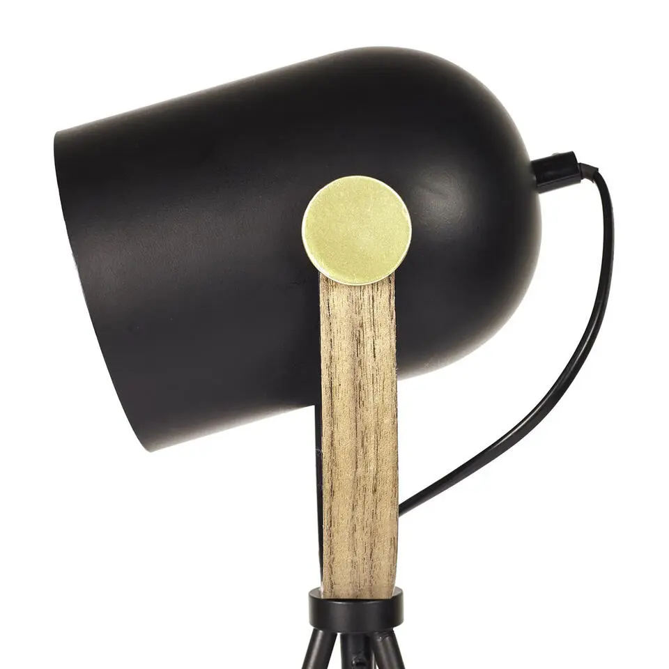 Home deco factory tafellamp industrieel - zwart - H46 cm
