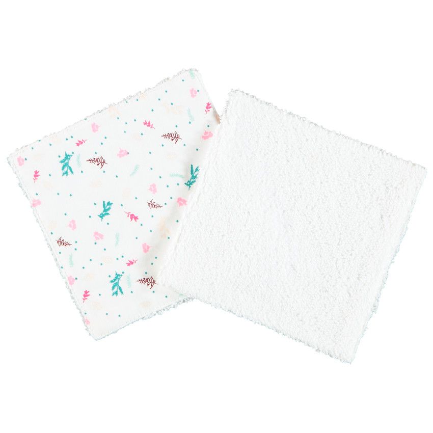 Lot de 6 lingettes lavables en coton avec pochette de rangement - Multicolore