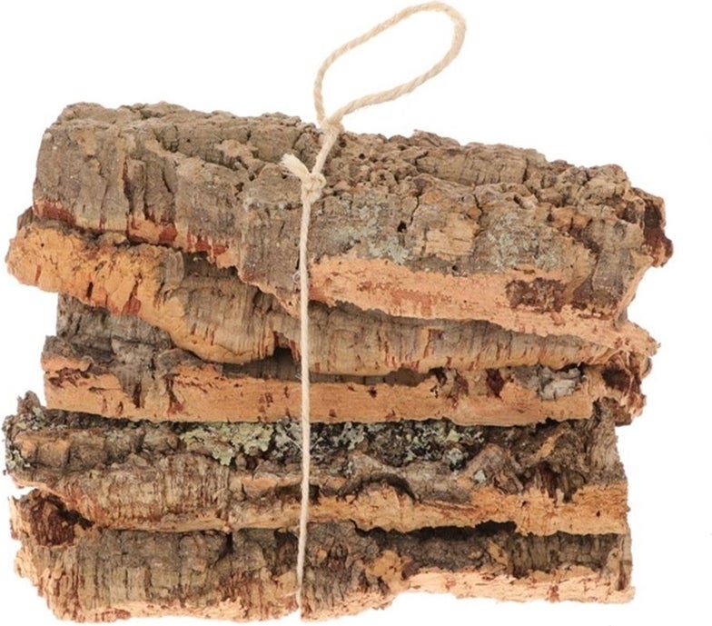 Decoratie boomstam Rens naturel 24 x 13 cm 5 stuks