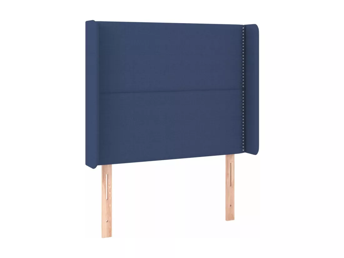 Sommier tapissier avec matelas et LED Bleu 90x190 cm Tissu