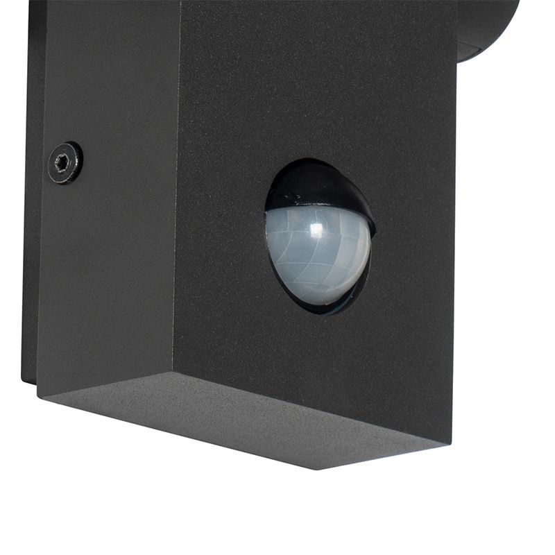 Buitenwandlamp antraciet incl. LED IP54 met bewegingssensor - Zane