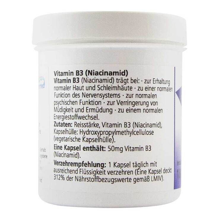 Vitamin B3 Niacinamid 50 mg Gerimed Kapseln, 180 St