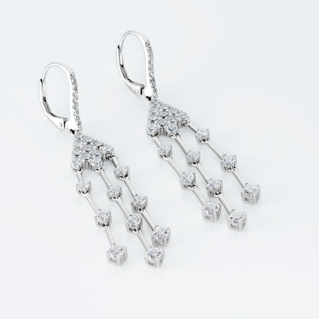 Boucles D'oreilles Pendantes Argent Blanc Wilford Oxyde