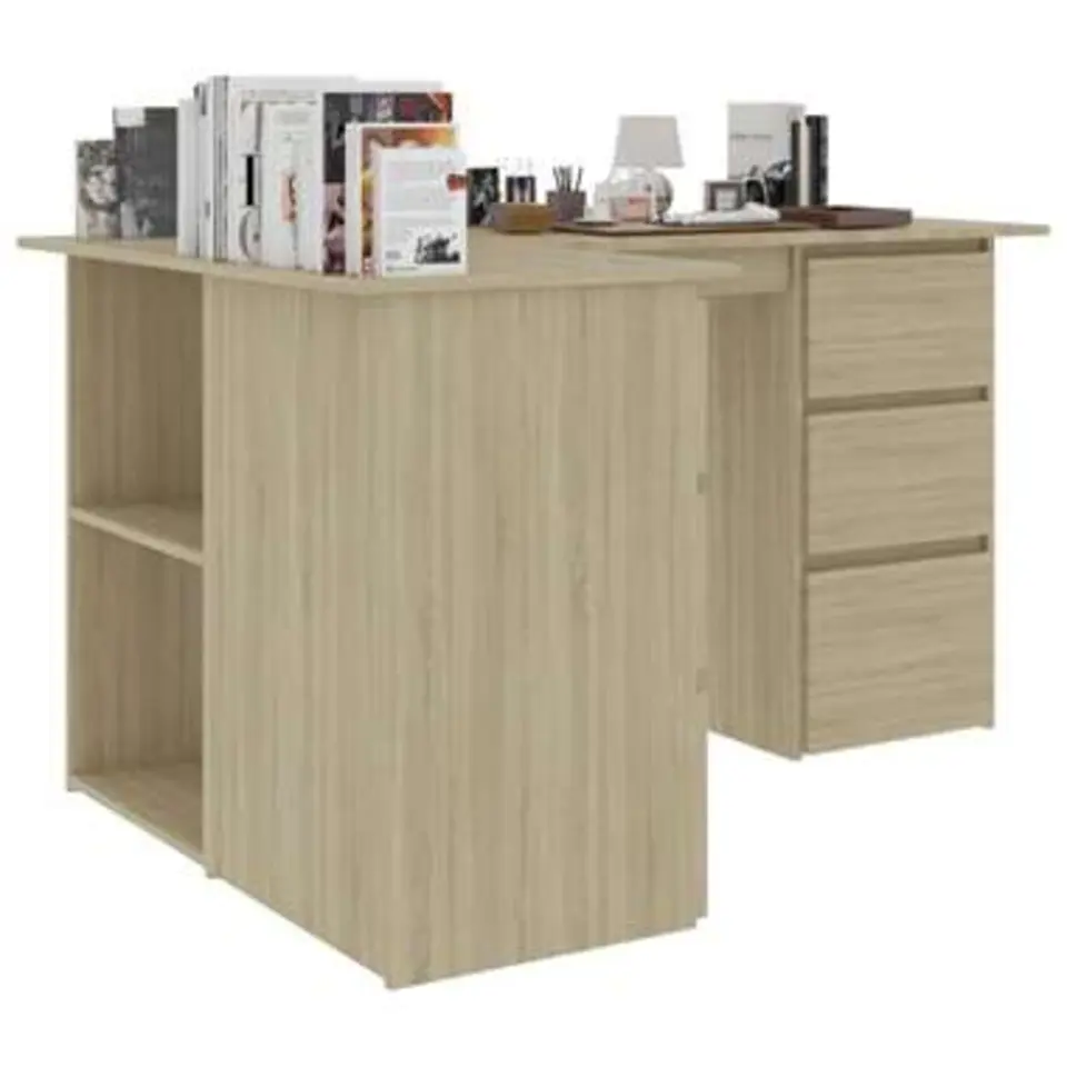 vidaXL - Hoekbureau - Bruin - Bewerkt hout