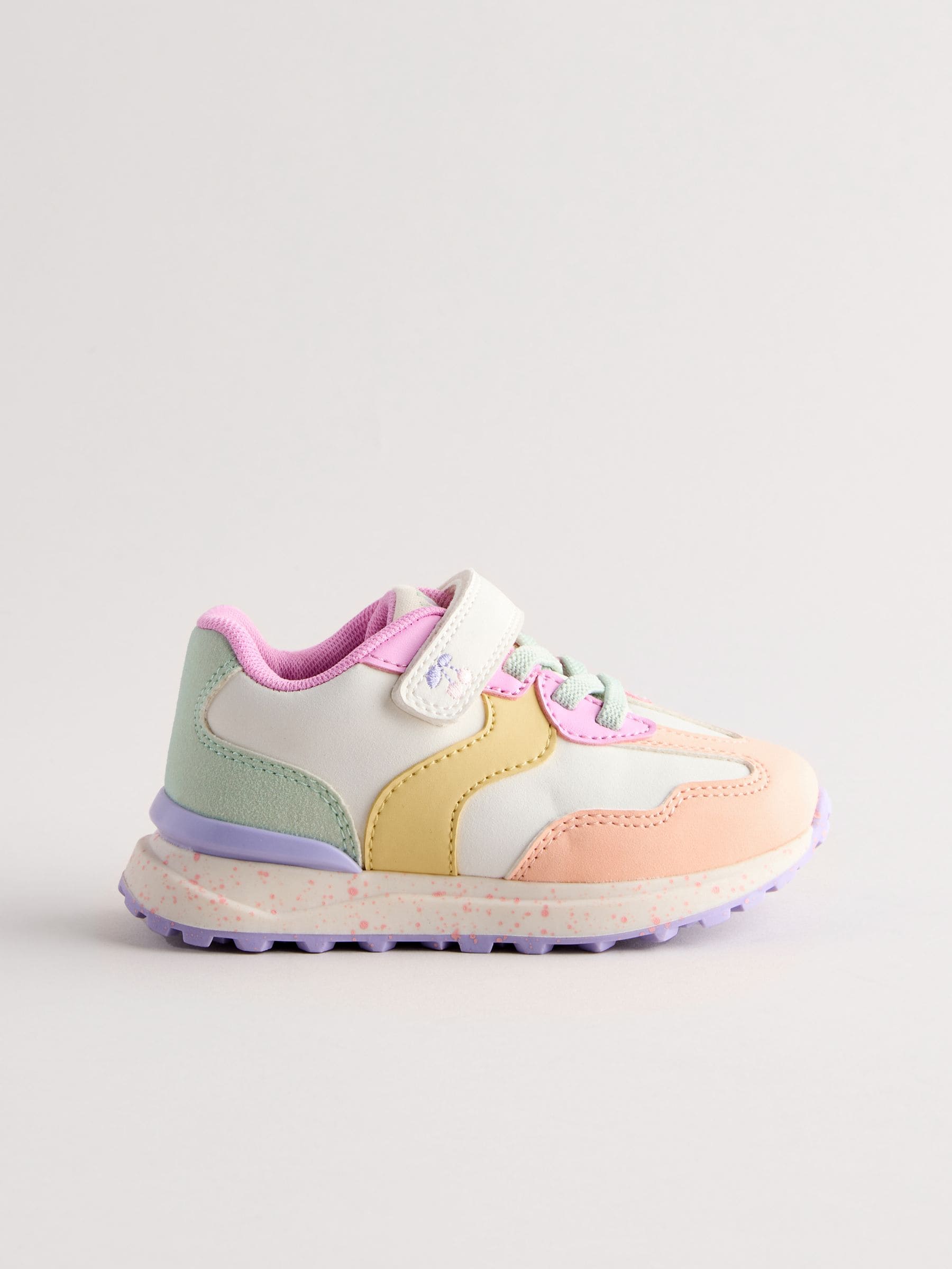 Meerkleurig - Sneakers met elastische veters en klittenbandsluiting