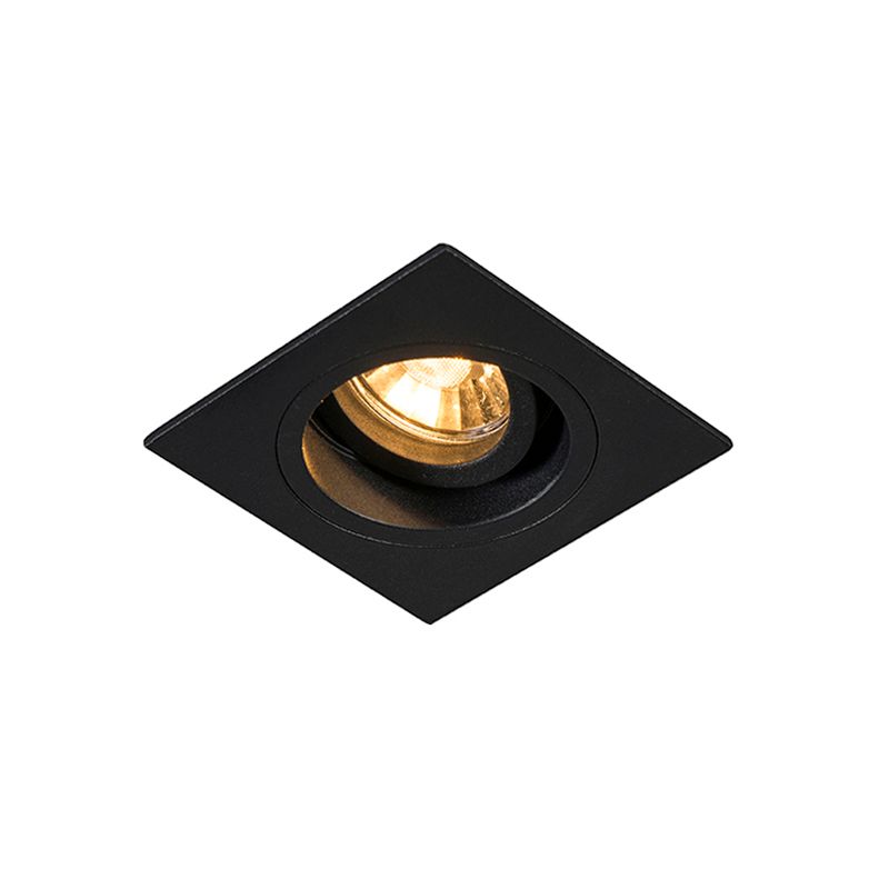 Set van 6 Moderne inbouwspot zwart 9,3 cm draai- en kantelbaar - Chuck