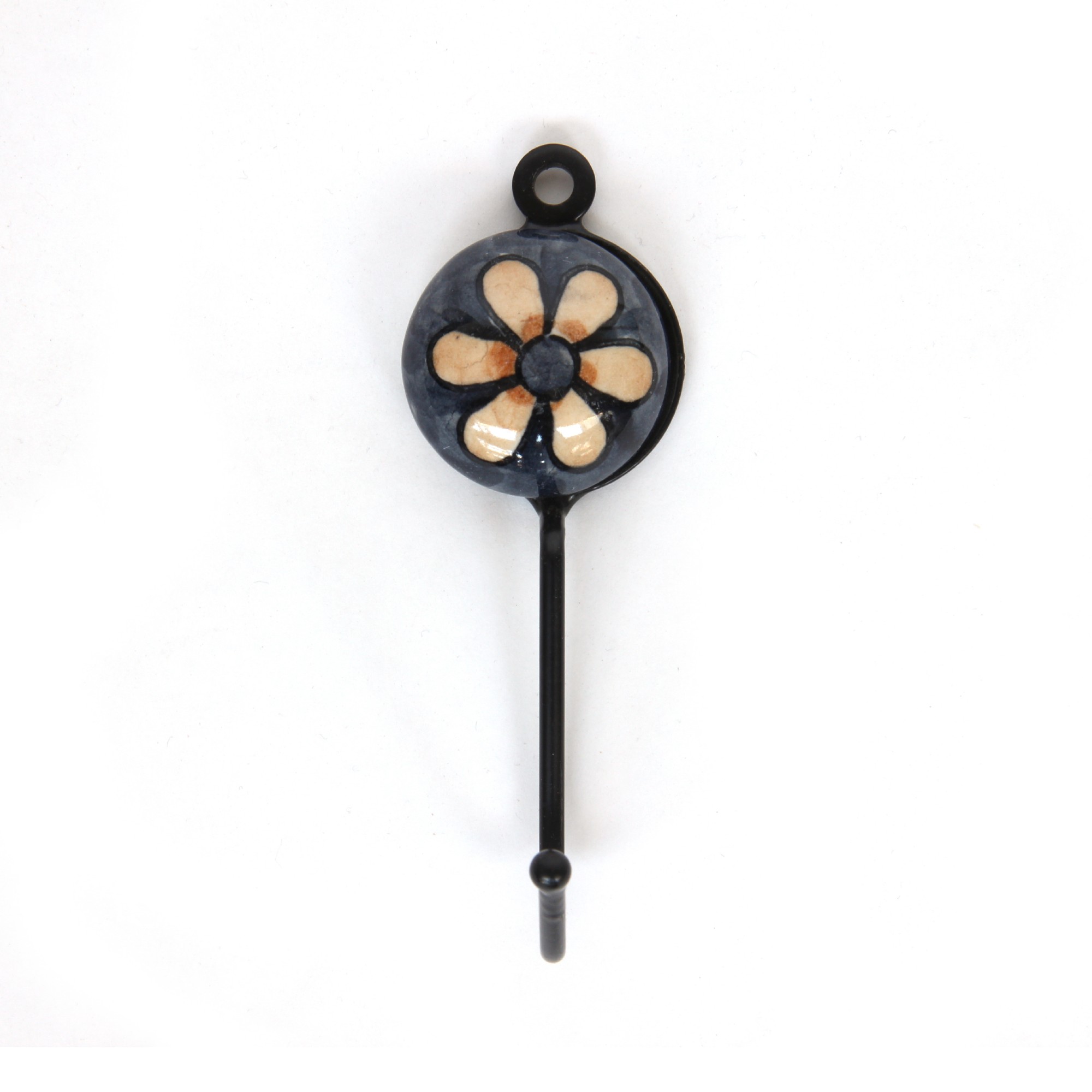Wandhaken 1fach, dunkelgrau, orange, T 5 cm, B 5 cm, H 13 cm von fischer's lagerhaus
