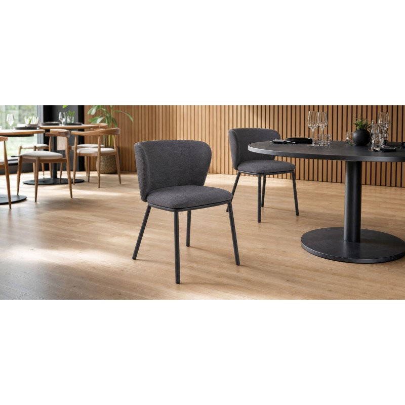 Chaise Ciselia tissus chenille pieds acier