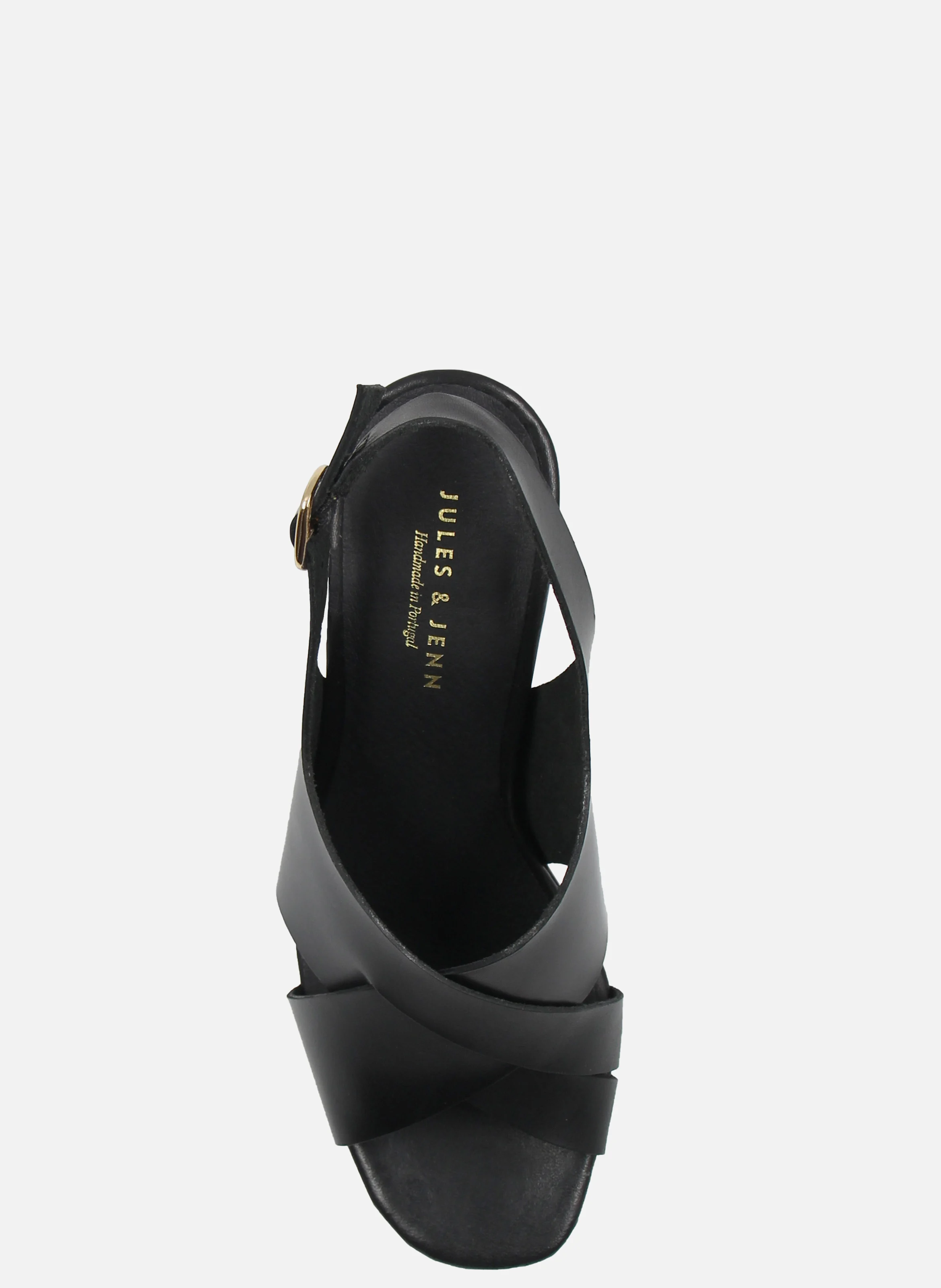 Sandales graphique cuir tannage végétal | Noir