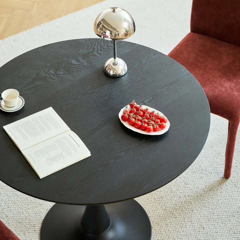 Eettafel 4 Personen Ronde Houten Basis Metaal