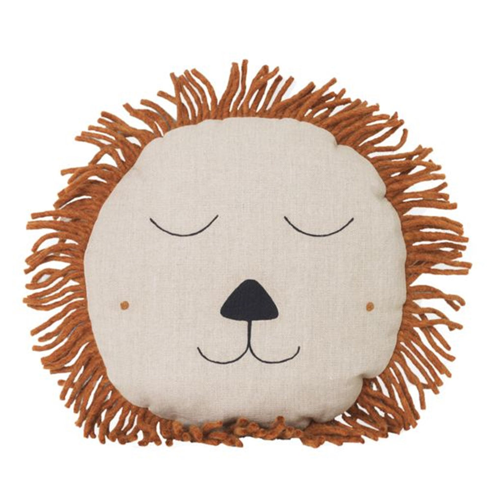 Safari Lion Cushion - Ferm Living → Luksusbaby.dk