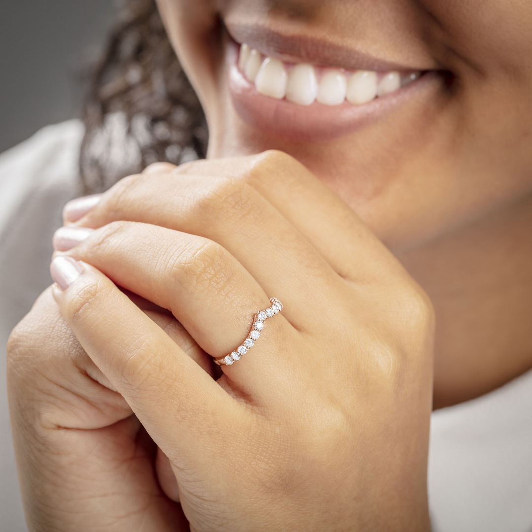 0.50 Karat Diamanten Mémoire Ring 750/18 K Roségold