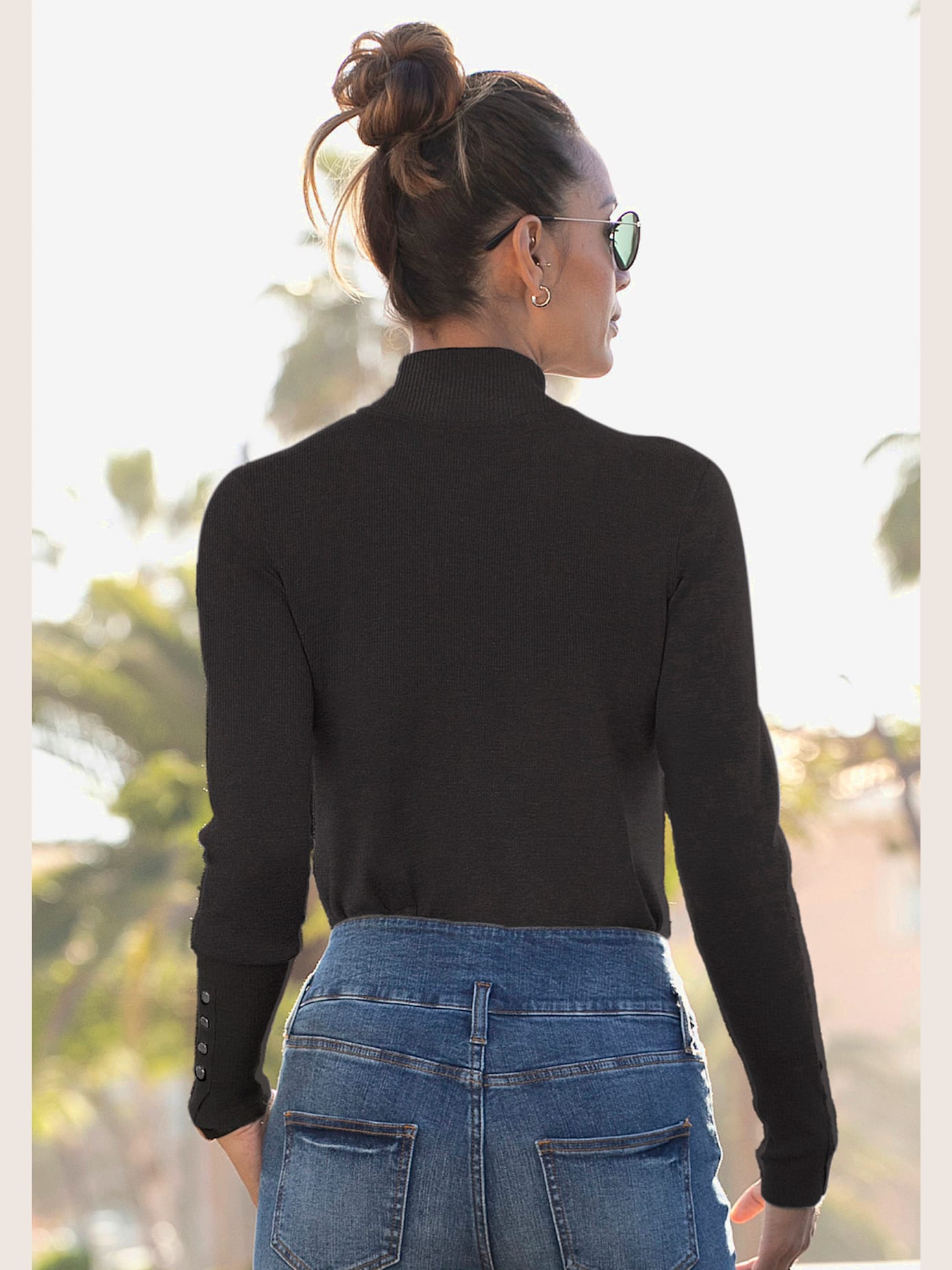 Pull en tricot fin, encolure haute
