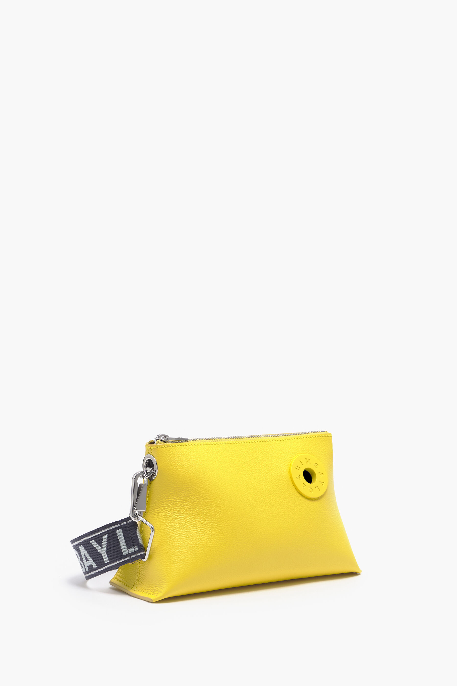 Bolsa trapezoidal de couro amarelo tamanho P