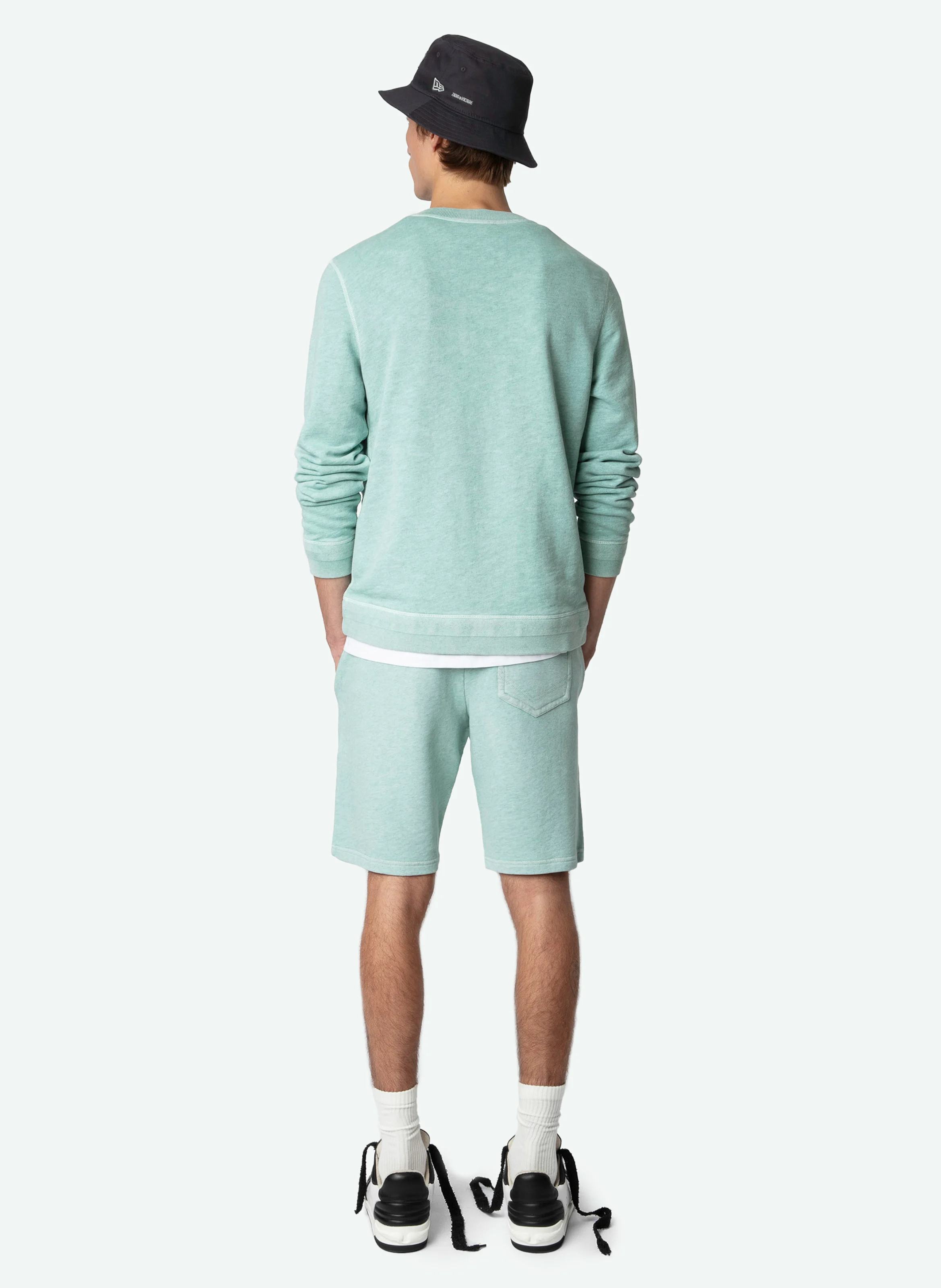 STONY - Sweatshirt col rond molletonné en coton| Vert