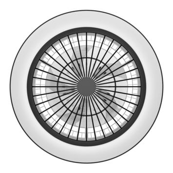 EGLO plafondlamp Sazan met ventilator Ø55cm, zwart/wit