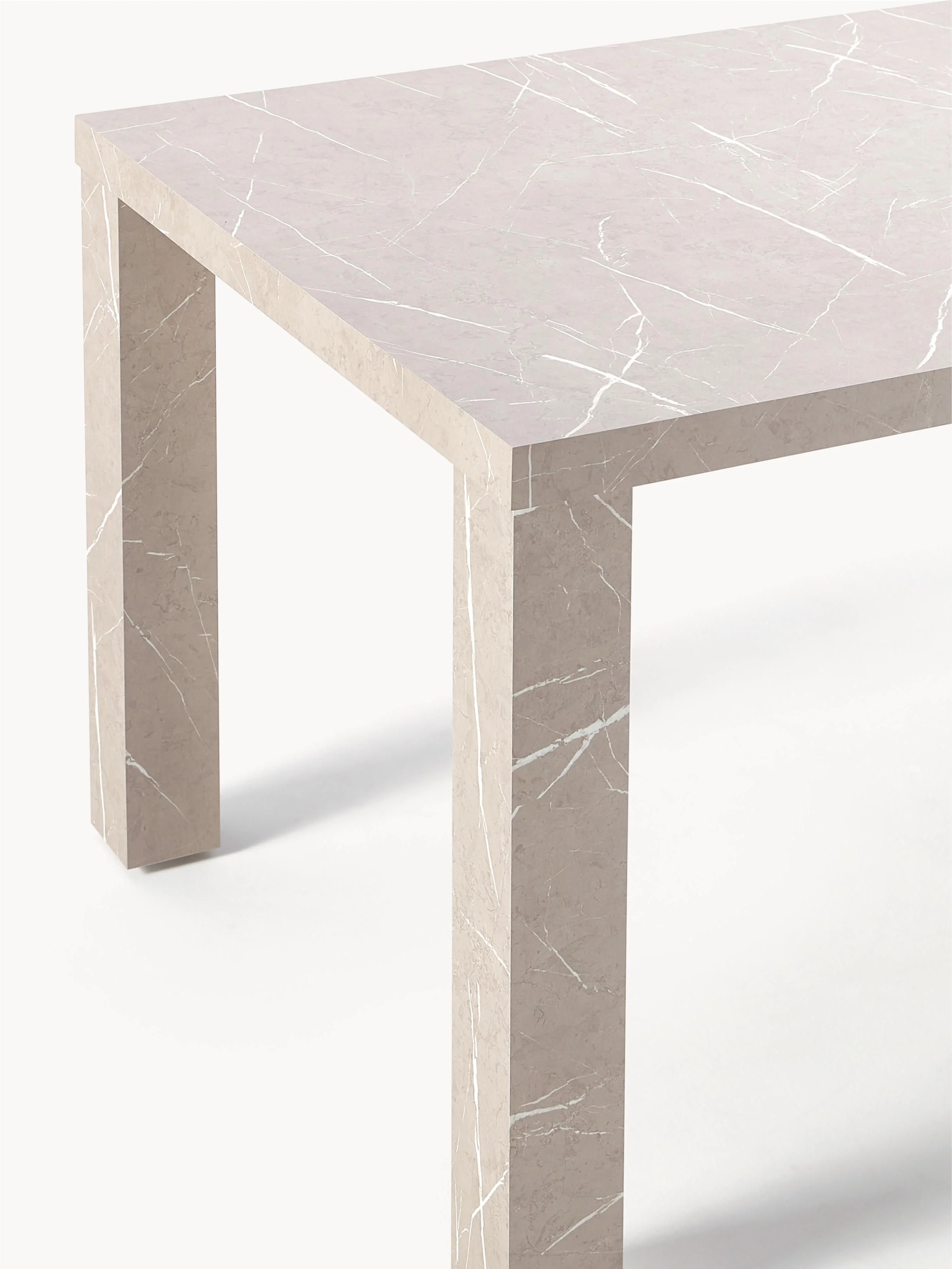 Eettafel Carl met marmerlook, in verschillende formaten