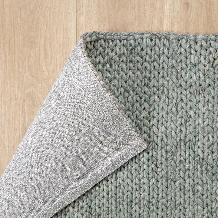 Wollen vloerkleed - Twist Groen | Visgraat motief