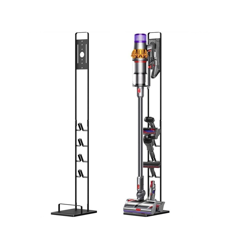 (127cm) Aluminium Akku Staubsauger Halterung Sauger Ständer für Dyson mit Rollen - Schwarz