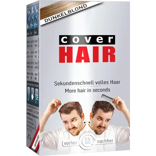 Haarverdichtung mit Schütthaar dunkelblond