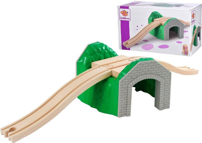 Eichhorn - Houten Trein Tunnel - Speelgoed - FSC Hout - Inclusief Rails