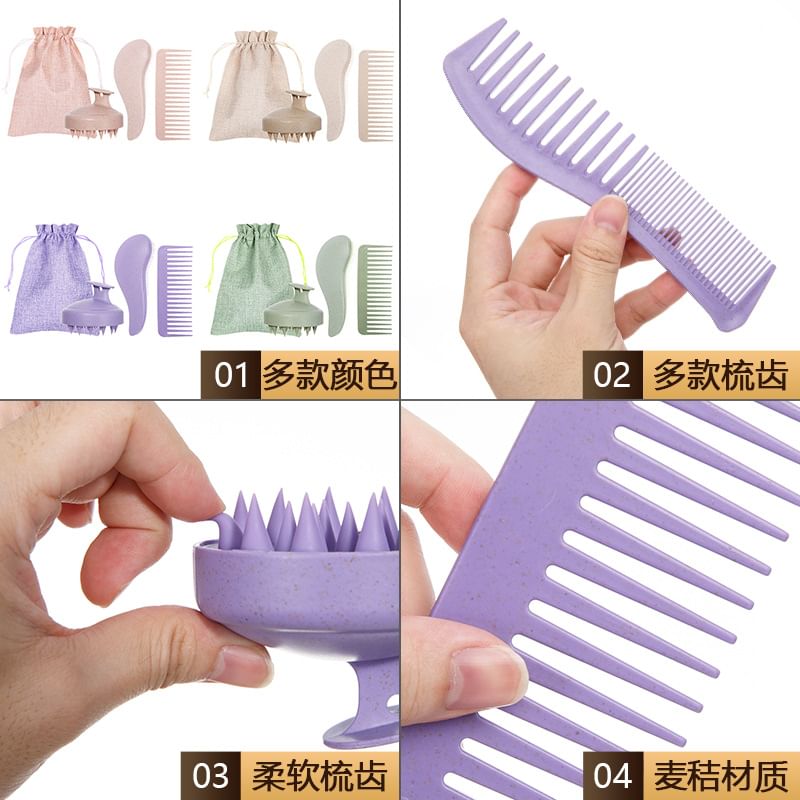 XIXI STUDIO - Set: Hoofdhuidmassager + Haarborstel + Haarkam