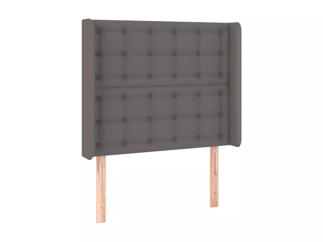 Sommier tapissier et matelas et LED Gris 90x190 cm Similicuir
