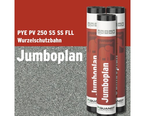 Quandt Bitumen Lasmembraan Jumboplan® PYE PV 250 S5 SS FLL Wortelbarrière Leisteen gecoat Grijs 5 x 1 m Rol = 5 m²