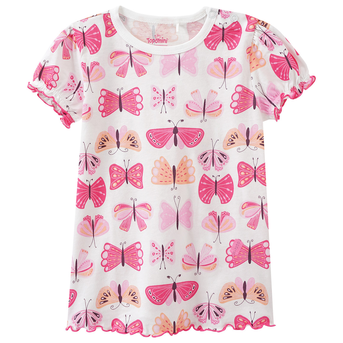 Topomini Baby Shorty mit Schmetterling-Motiven weiss / pink / apricot