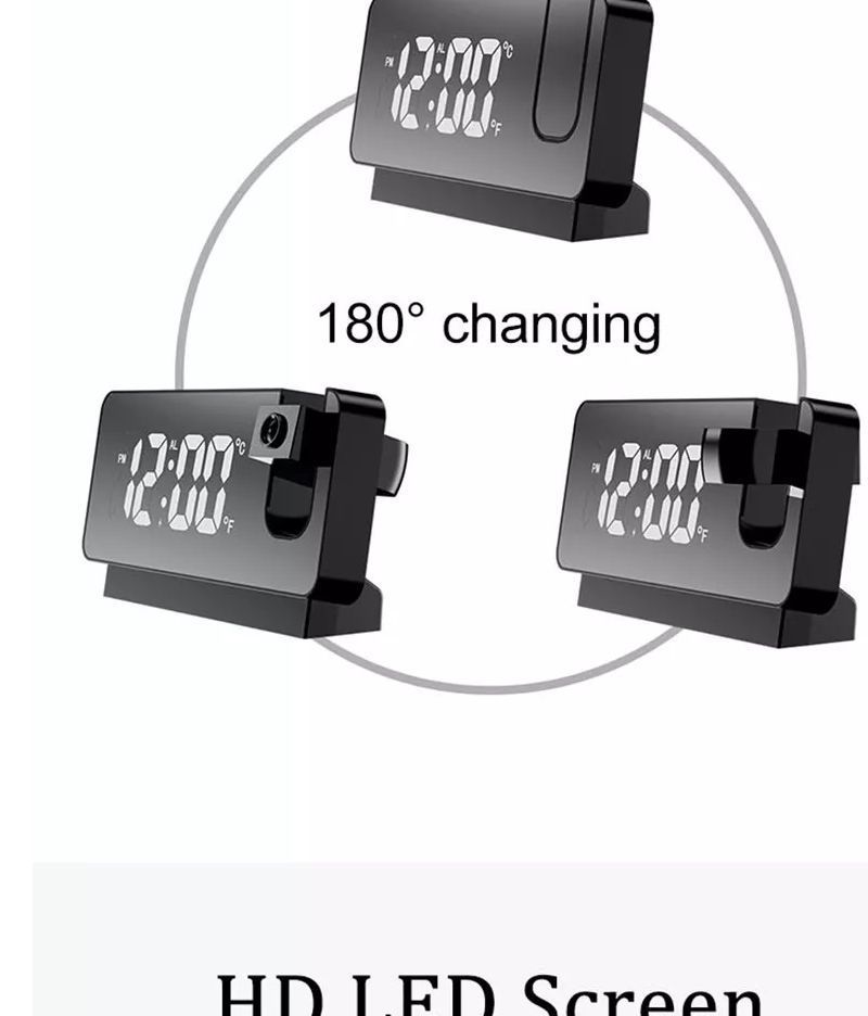HOMTEC - LED digitale wekker met projector