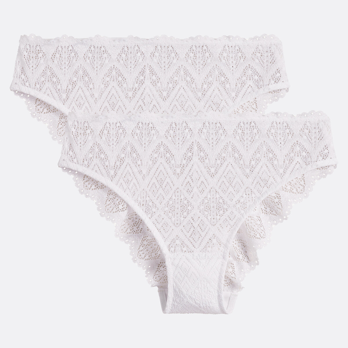 COLEÇÃO LA REDOUTE<br>Conjunto de 2 calcinhas inteiramente em renda, Lison