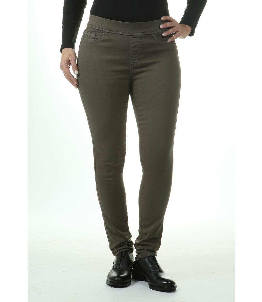 Tregging taille haute stretch kaki