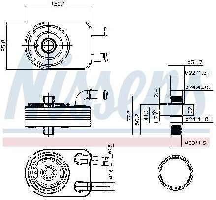 Oil Cooler Chrysler, Dodge, Fiat, Jeep, Lancia Nissens 91111