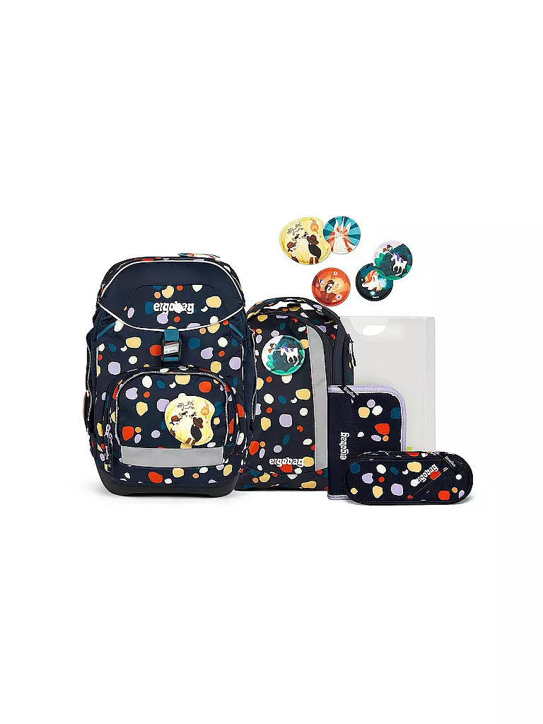 ERGOBAG Schultaschen Set 6tlg PACK Bärensteinhöhle  dunkelblau