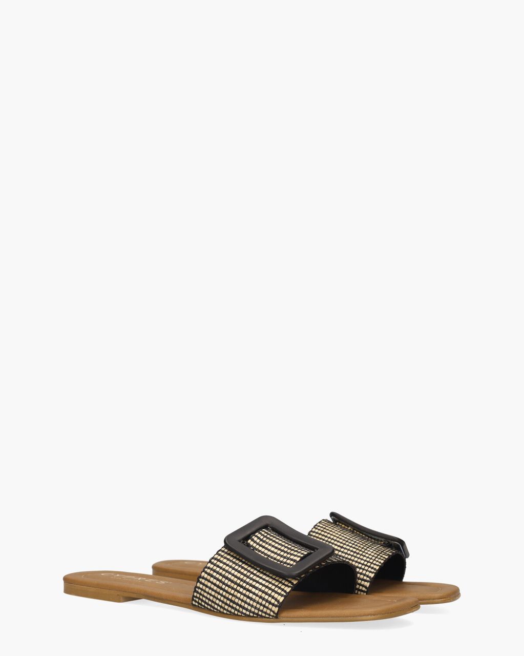 Cypres Tina Beige/Zwart Damesslippers